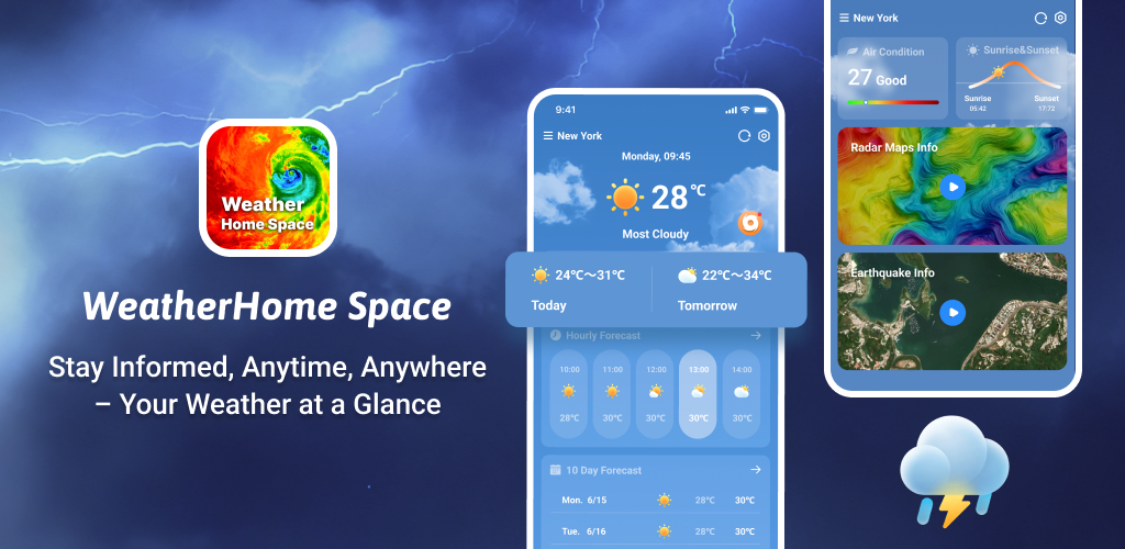WeatherHome Space App Screenshot
